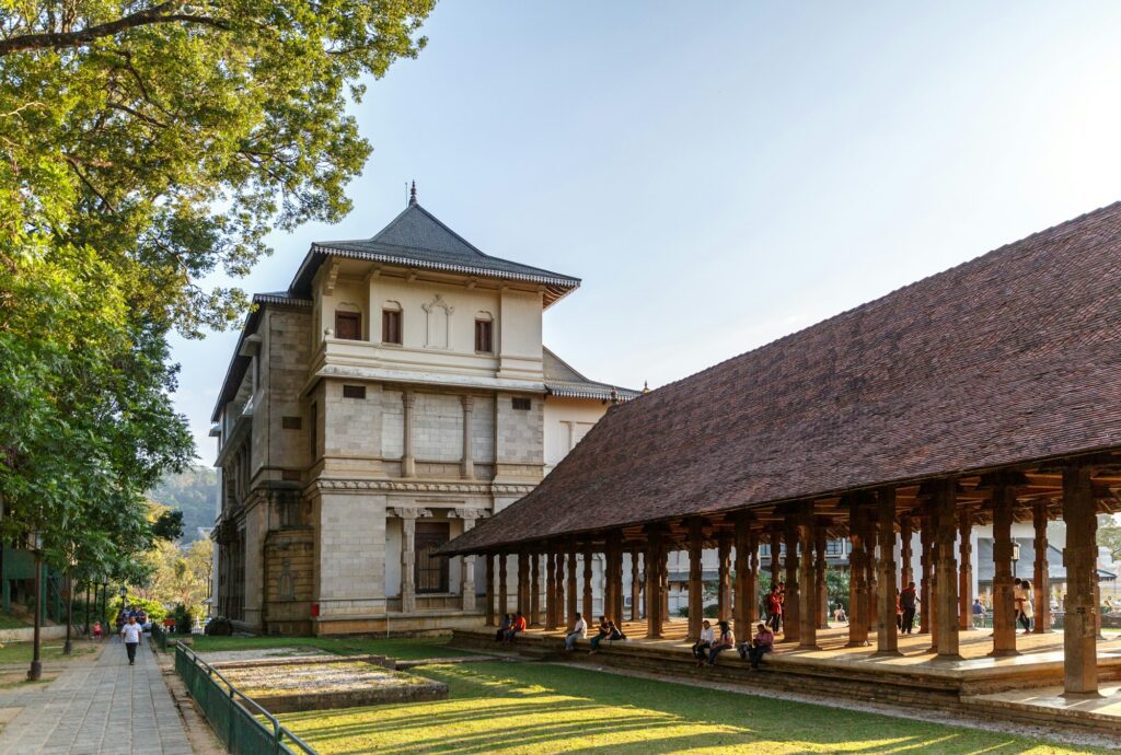 SRI LANKA, KANDY - JAN 17, 2017: Scenic view of beautiful antique architecture in Kandy, sri lanka