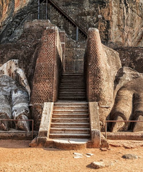 Lion paws pathway on Sigiriya rock, Sri Lanka